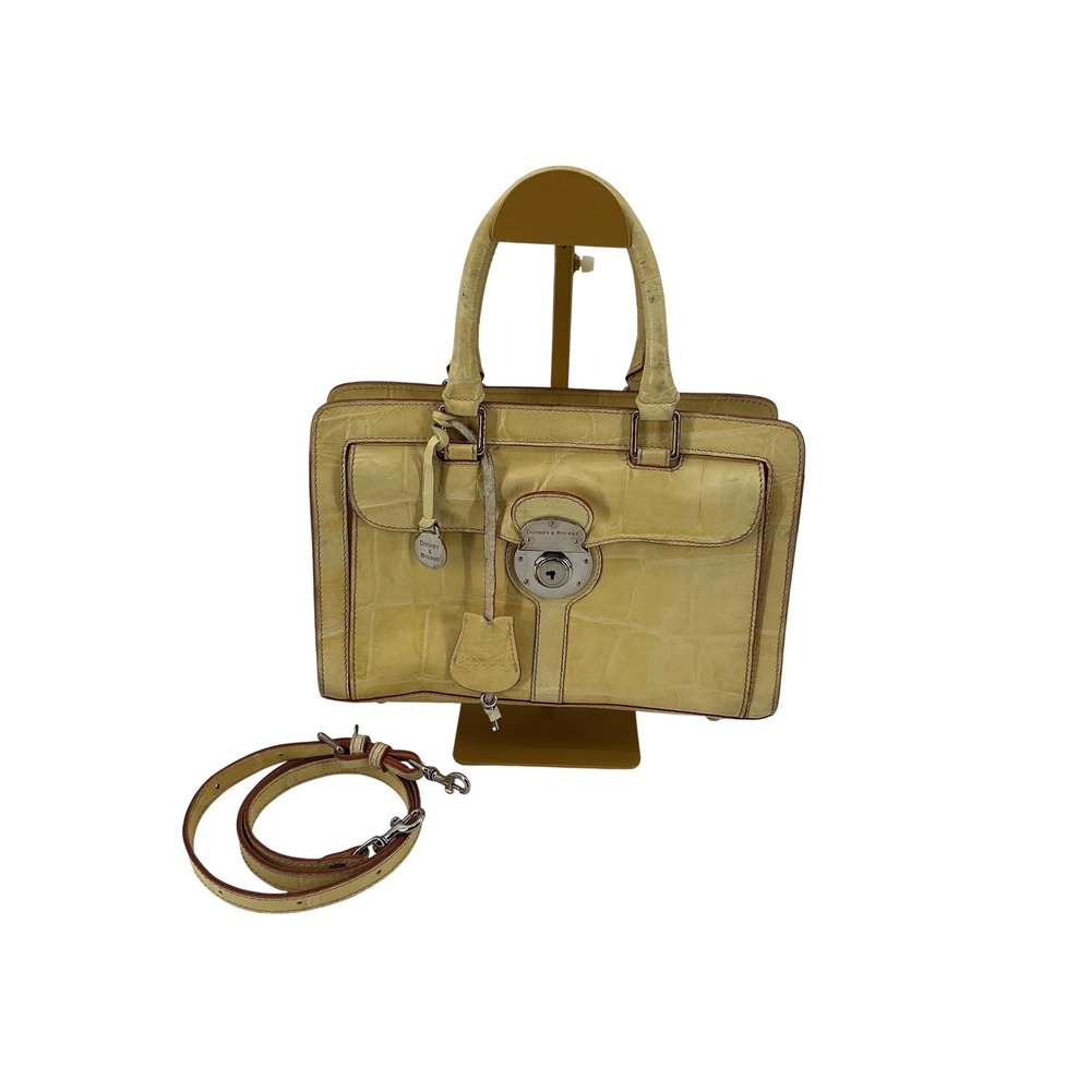 Dooney & Bourke Made in Italy Leather‎ Lock Satchel | Croco Embossed - Picture 3 of 14